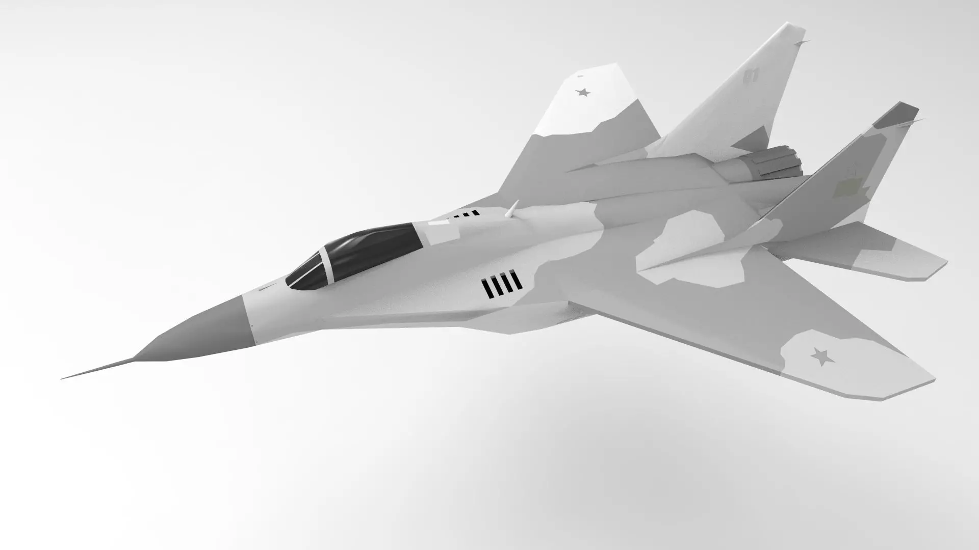 Mig 29 Fighter Jet Low Poly Low-poly 3D model_0