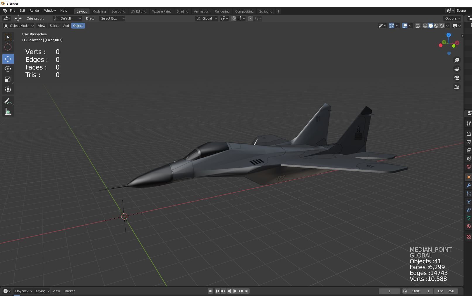 Mig 29 Fighter Jet Low Poly Low-poly 3D model_1