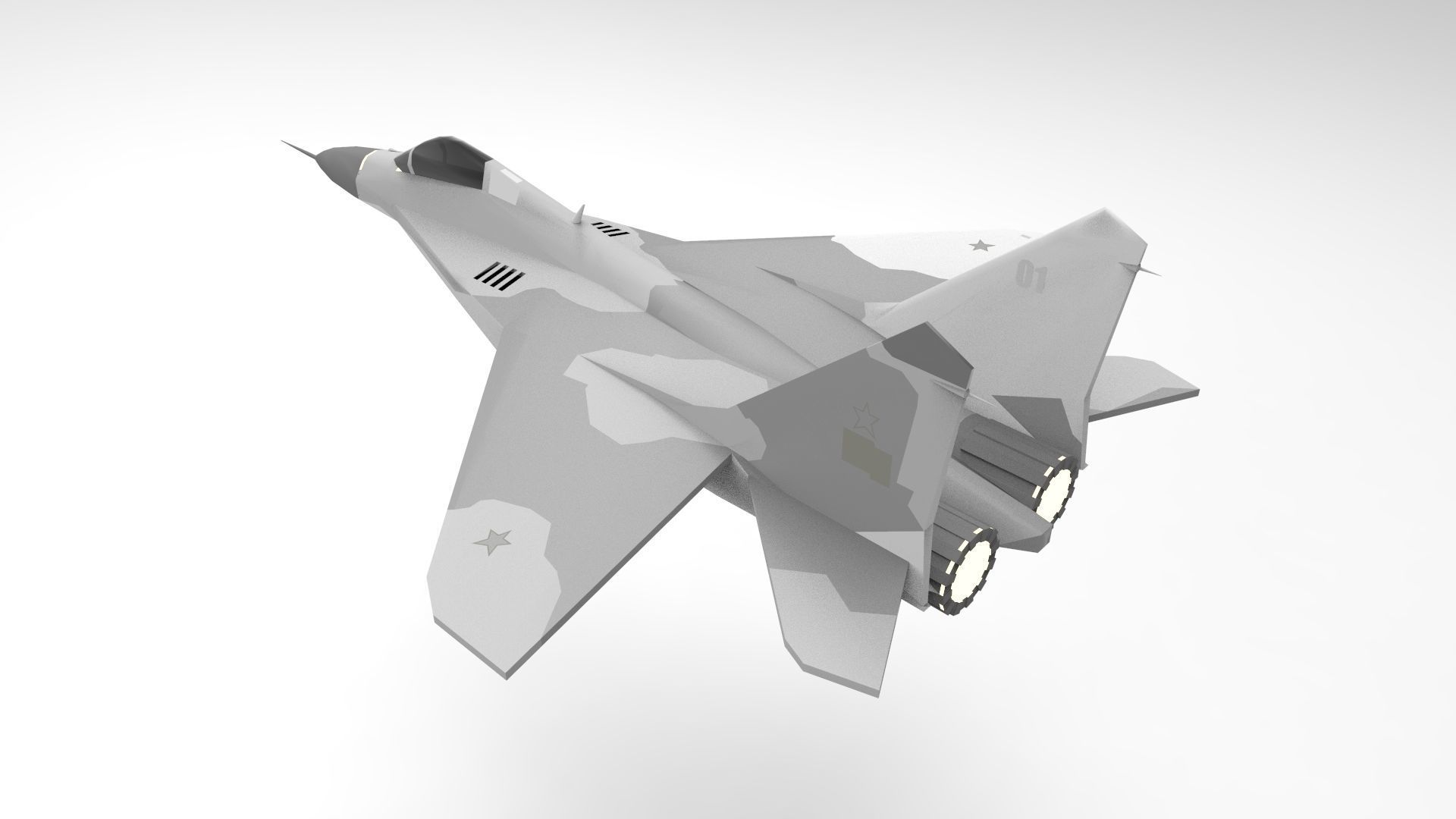 Mig 29 Fighter Jet Low Poly Low-poly 3D model_2