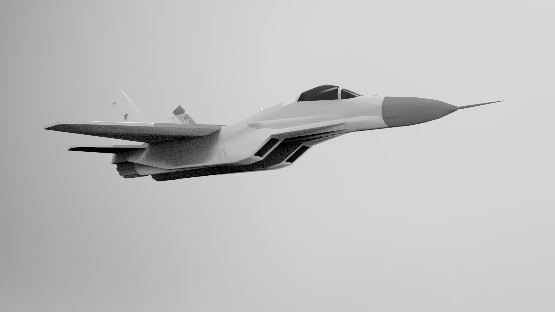 Mig 29 Fighter Jet Low Poly Low-poly 3D model_3