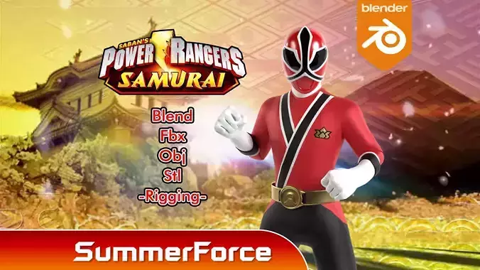 Red Samurai Ranger - Power Rangers Samurai 3D model