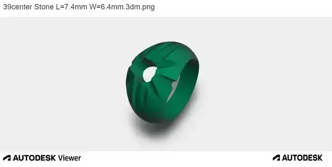 Elegant Mens 3D Ring Model with Oval Center Stone