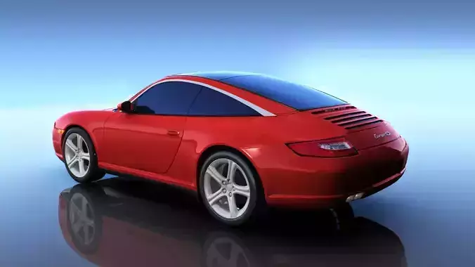 Porsche 911 Targa 4S 2007 Car exterior Low-poly 3D model