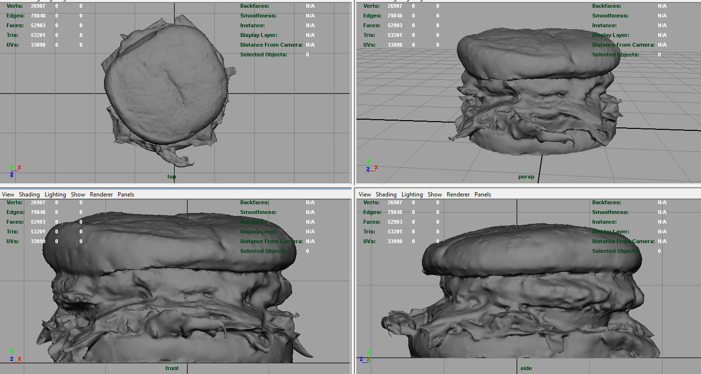 Hamburger Low-poly 3D model_8