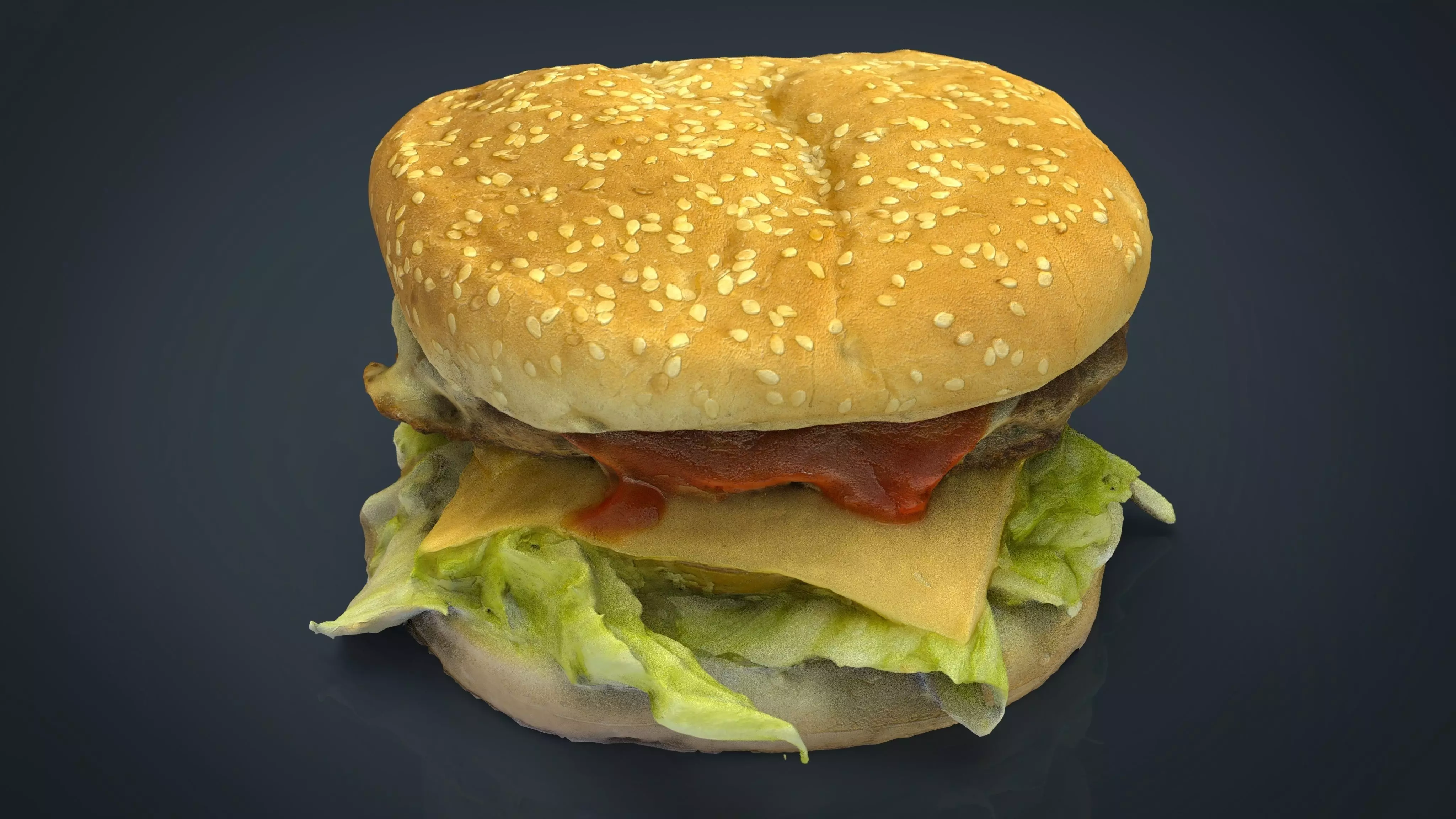 Hamburger Low-poly 3D model_0
