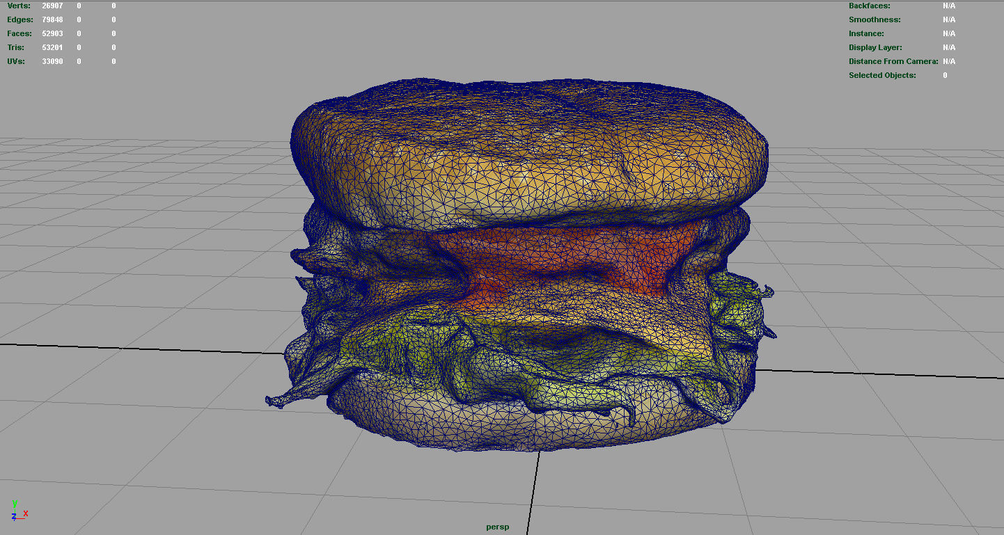 Hamburger Low-poly 3D model_9