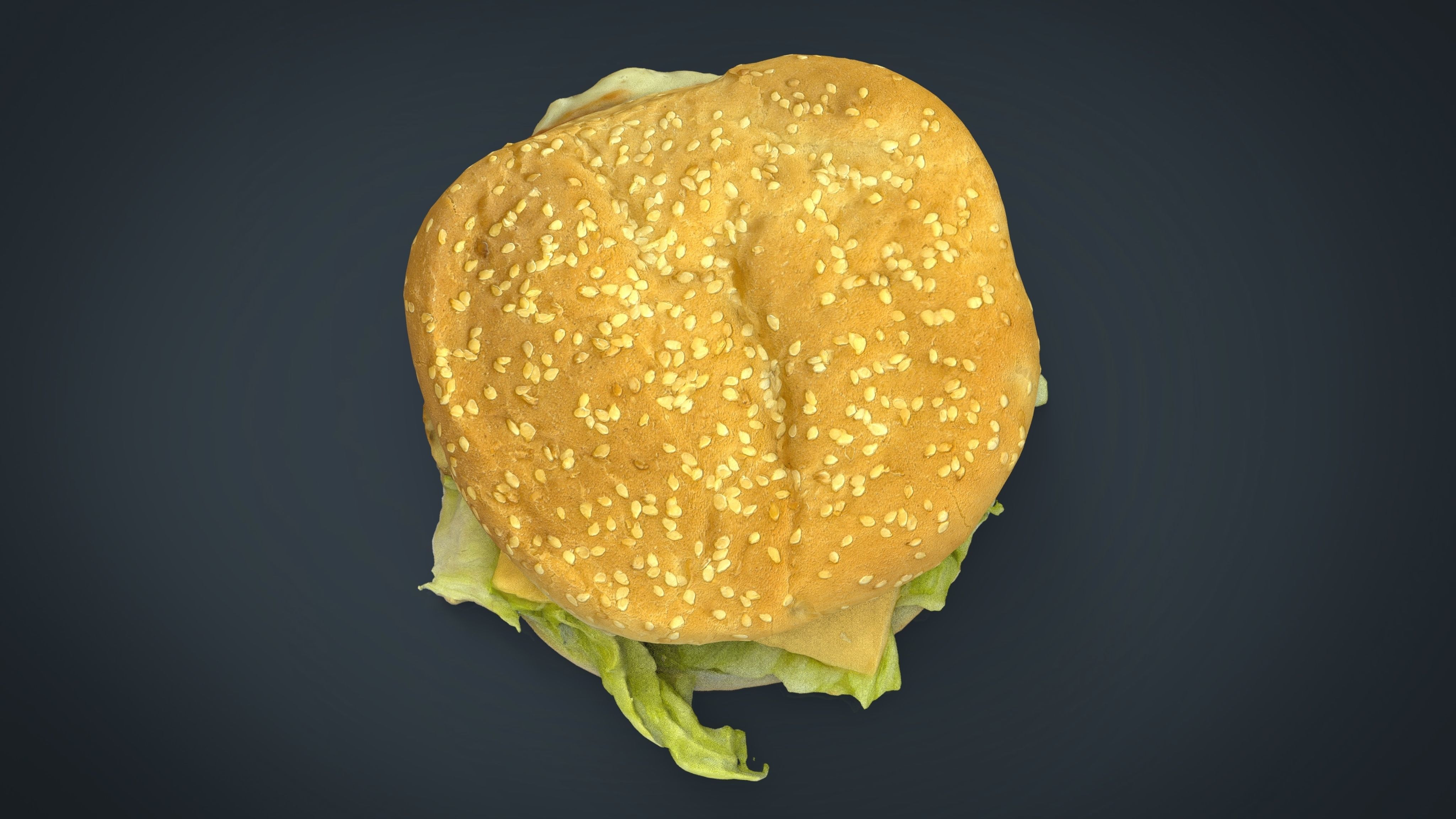 Hamburger Low-poly 3D model_3