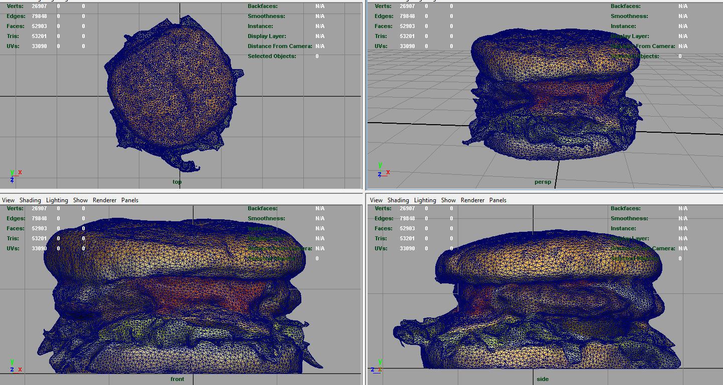Hamburger Low-poly 3D model_7