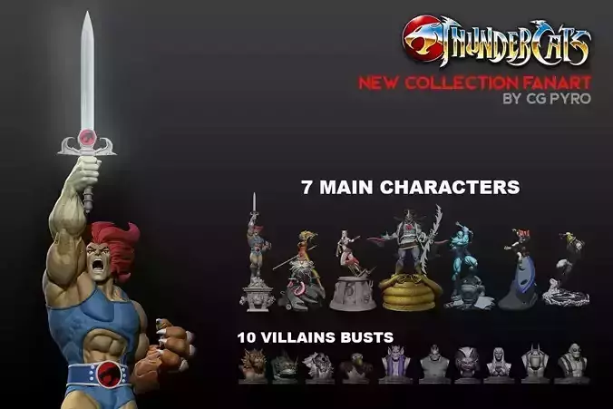 THUNDERCATS COLLECTION PACK 1 - 17 CHARACTERS 3D print model