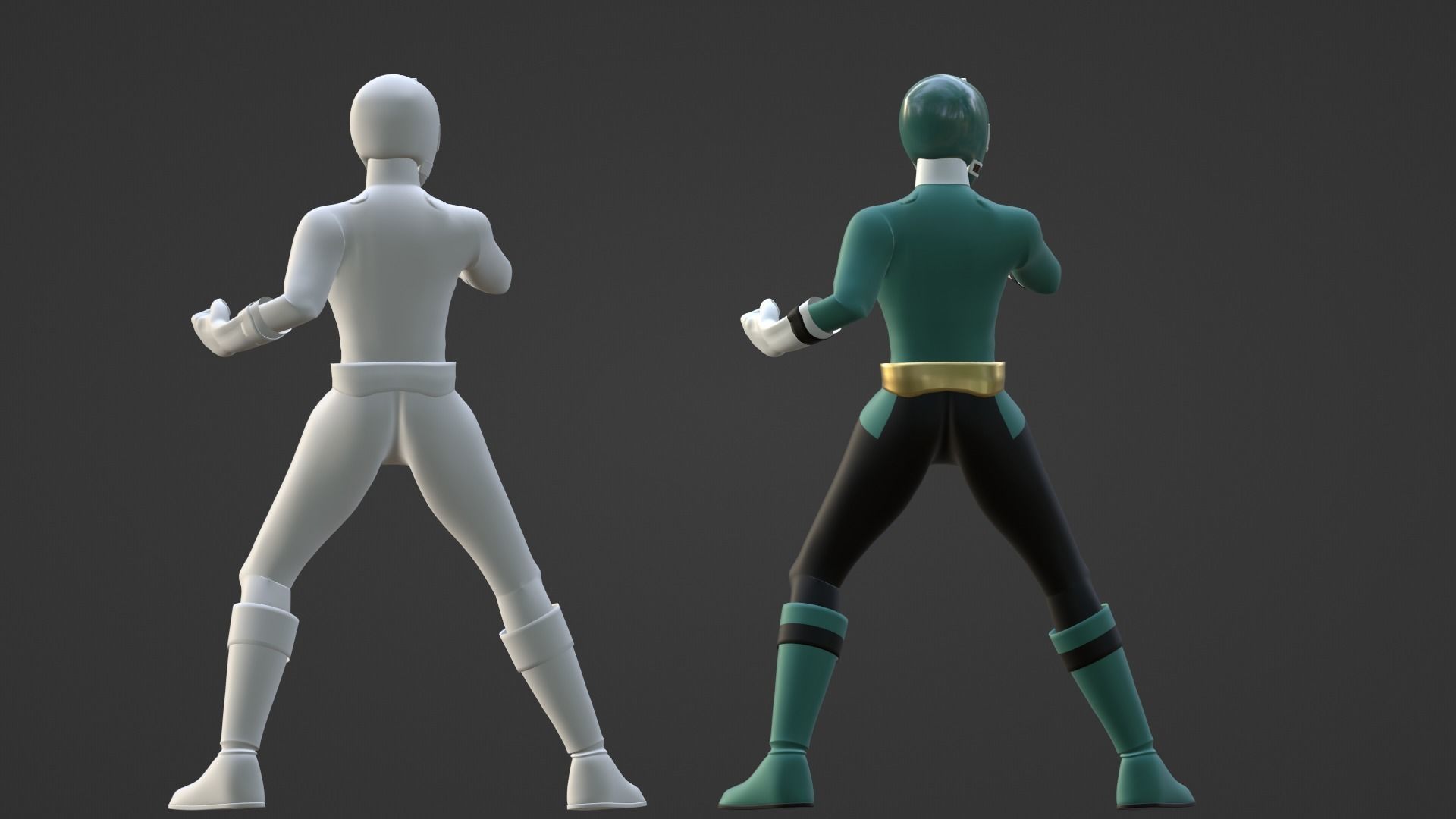 Green Samurai Ranger - Power Rangers Samurai 3D model rigged | CGTrader