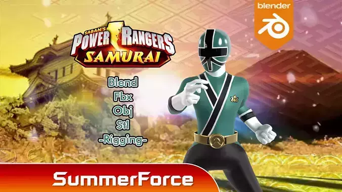 Green Samurai Ranger - Power Rangers Samurai 3D model