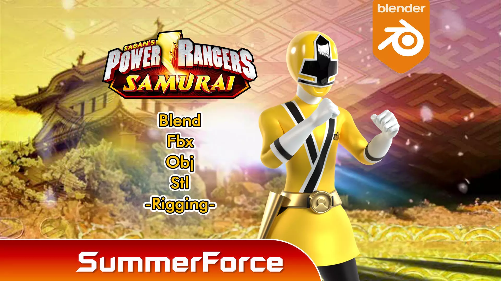 Yellow Samurai Ranger - Power Rangers Samurai 3D model