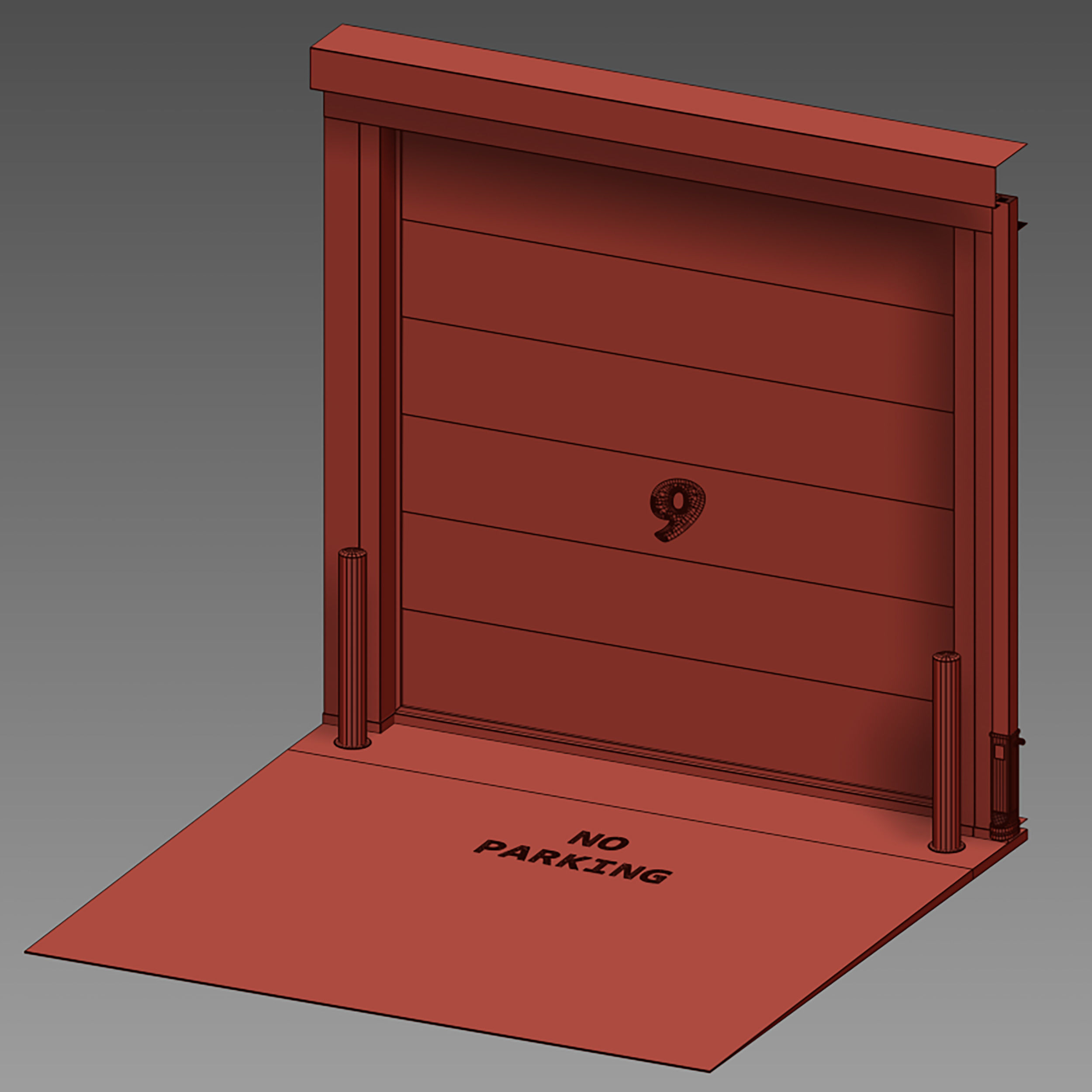 Garage doors - entrance 3D model_17