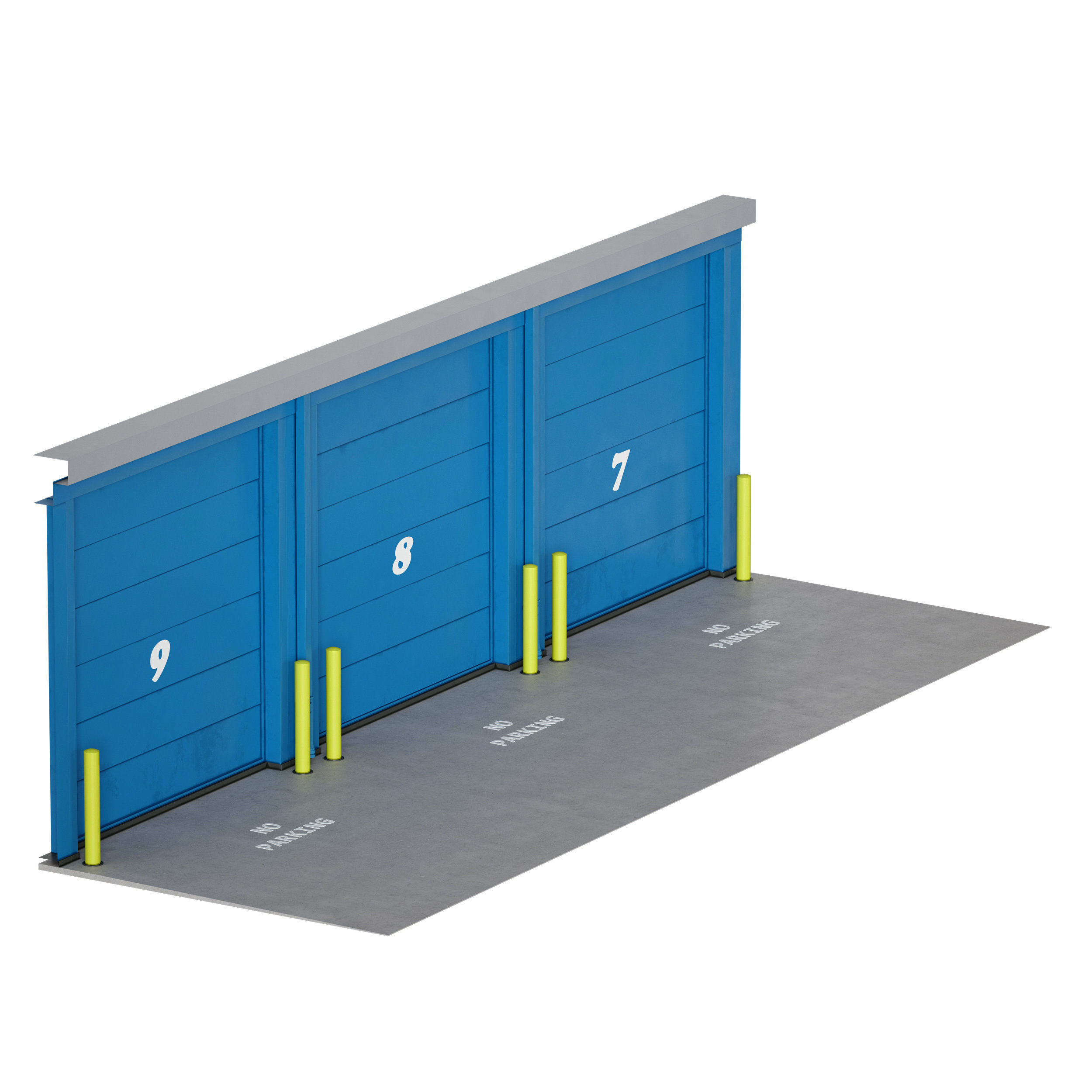 Garage doors - entrance 3D model_5