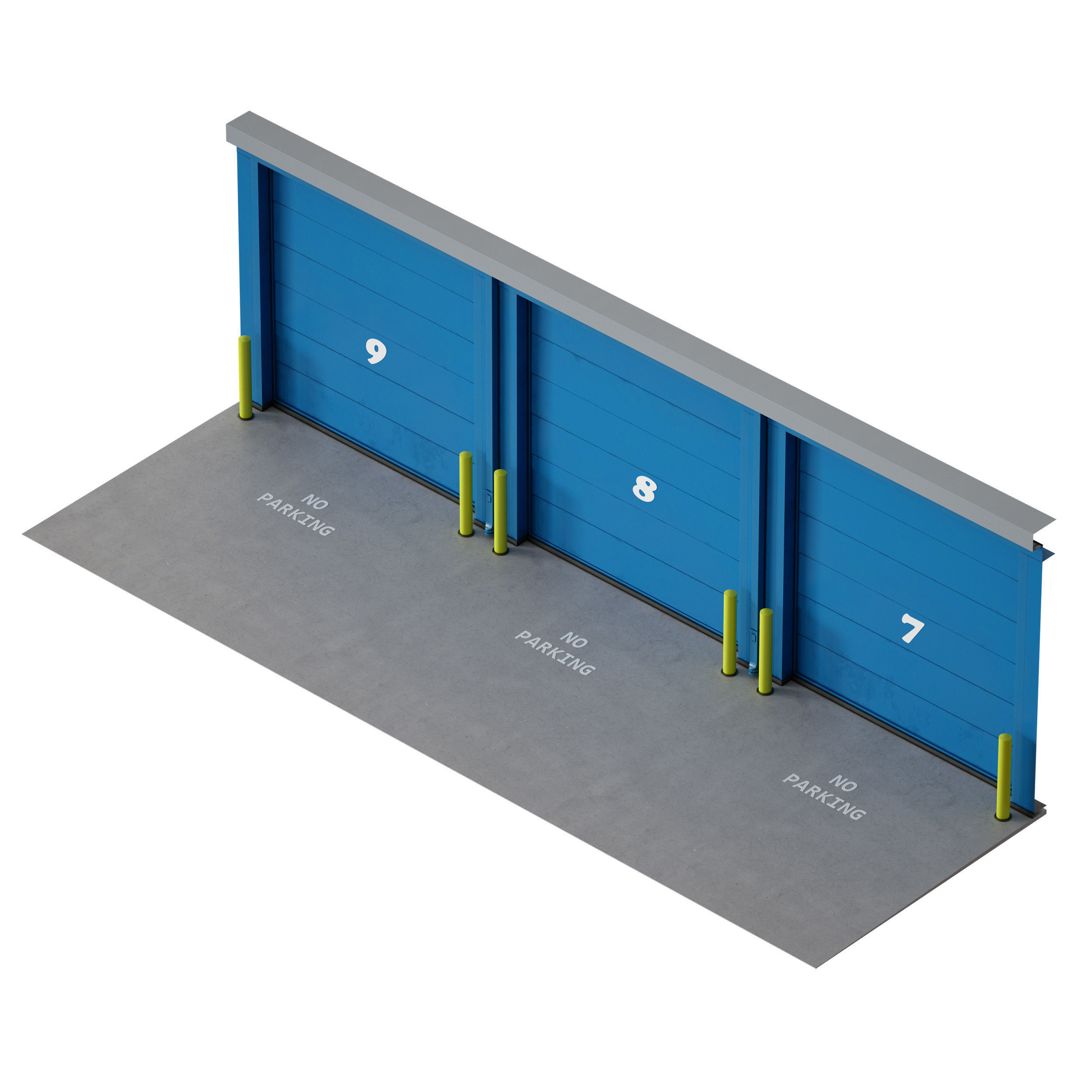 Garage doors - entrance 3D model_10