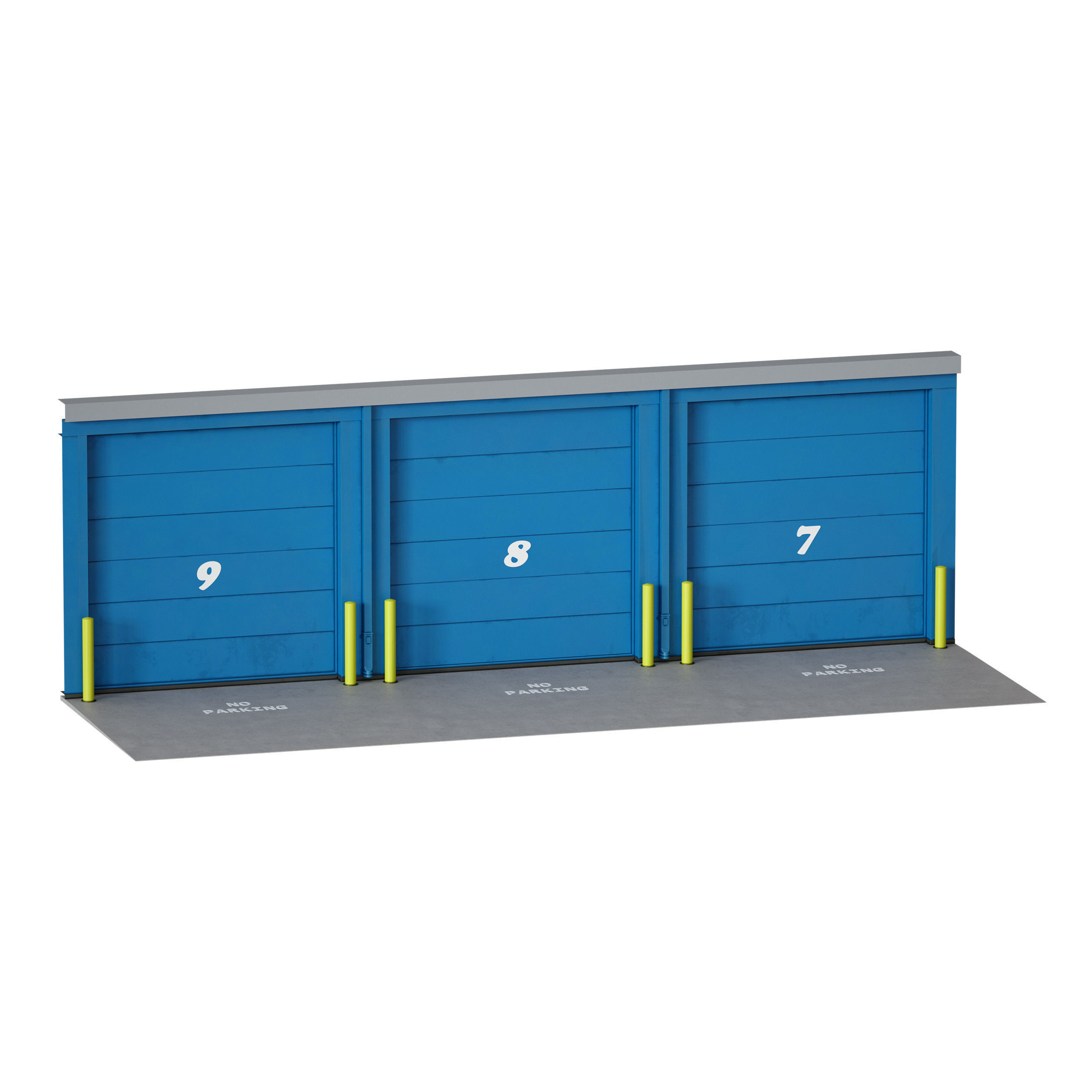 Garage doors - entrance 3D model_6