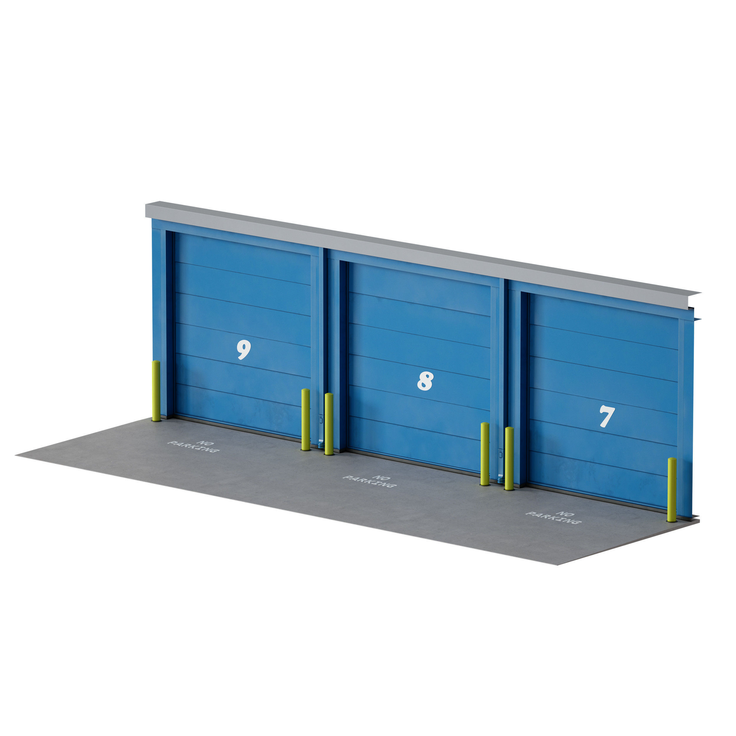 Garage doors - entrance 3D model_9