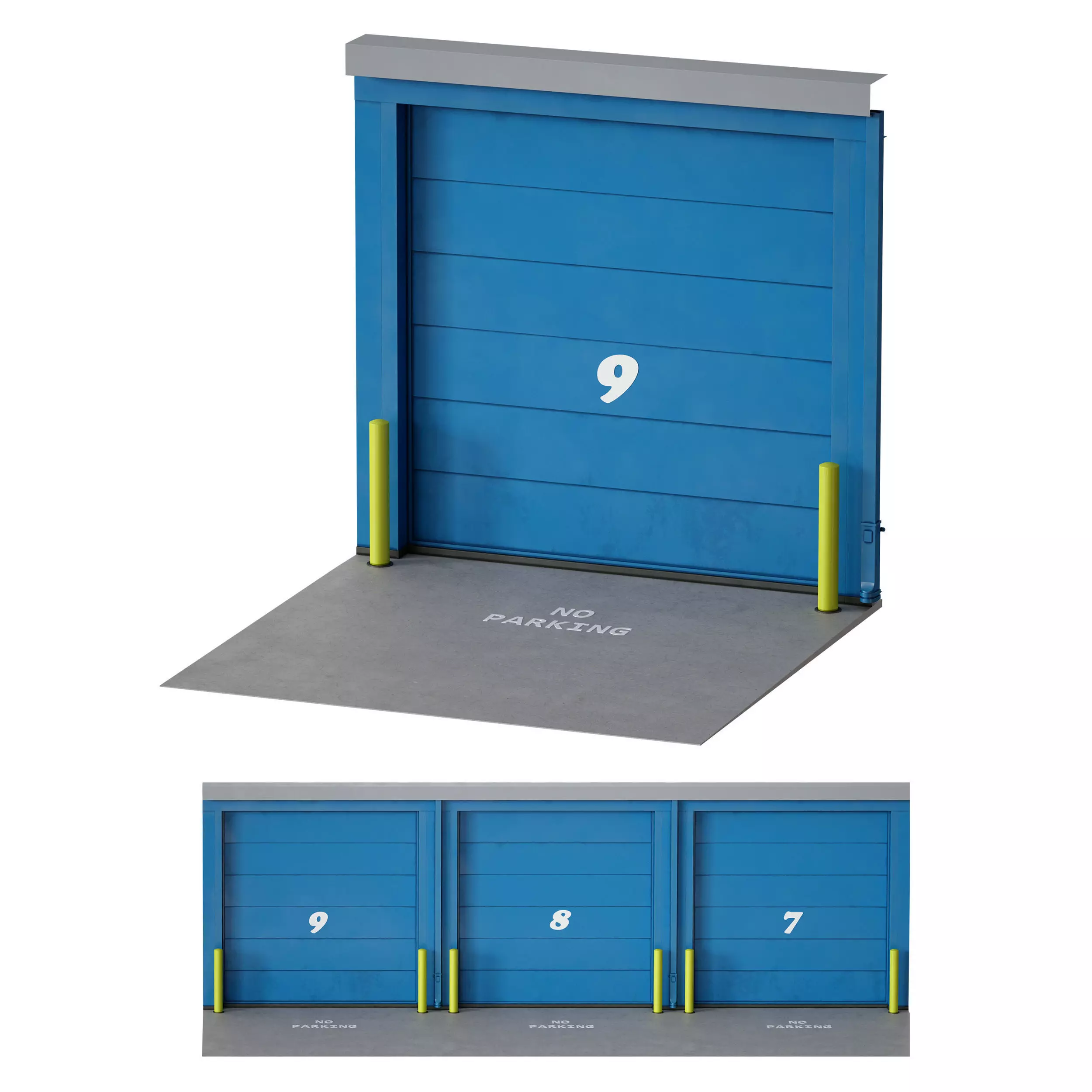 Garage doors - entrance 3D model_0