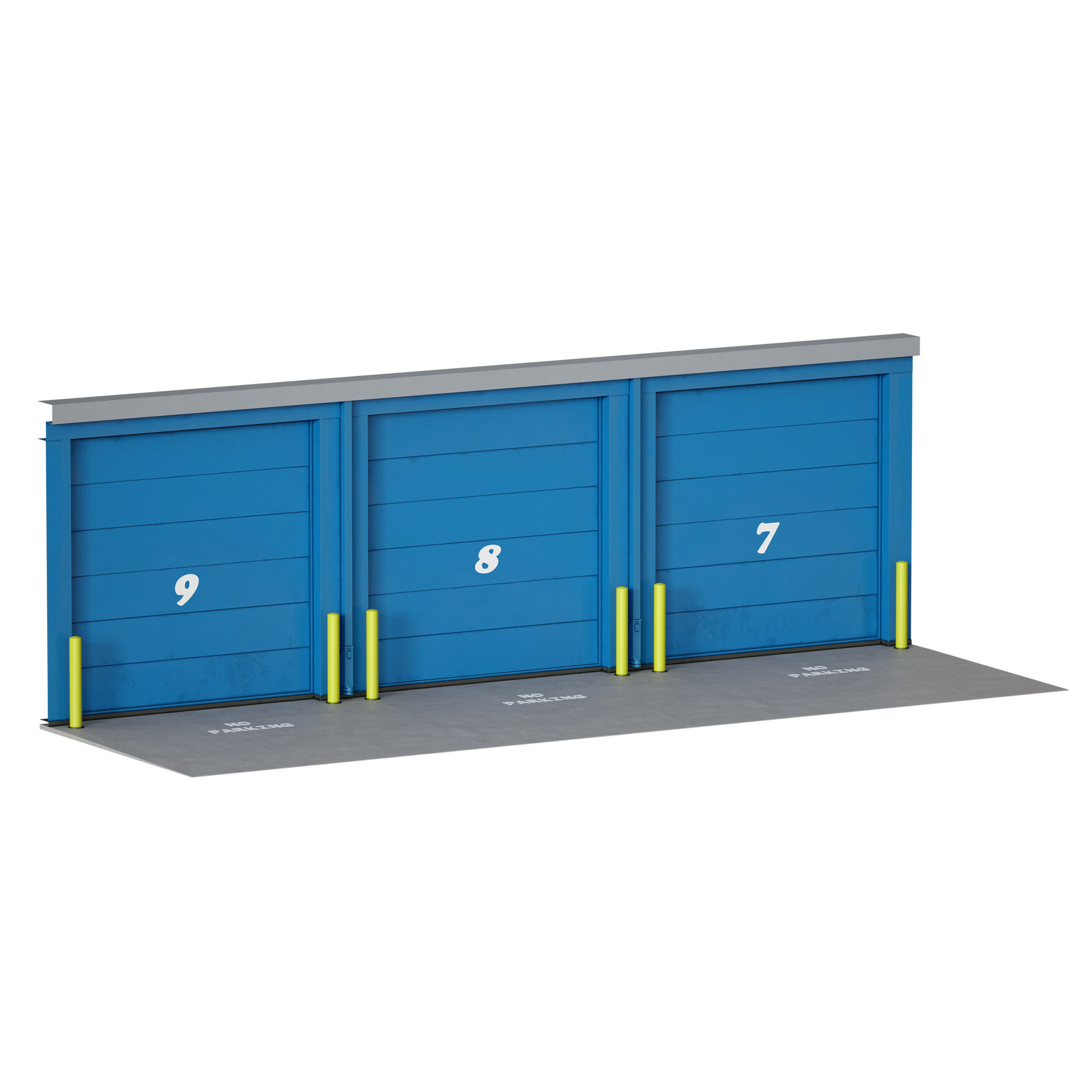 Garage doors - entrance 3D model_2