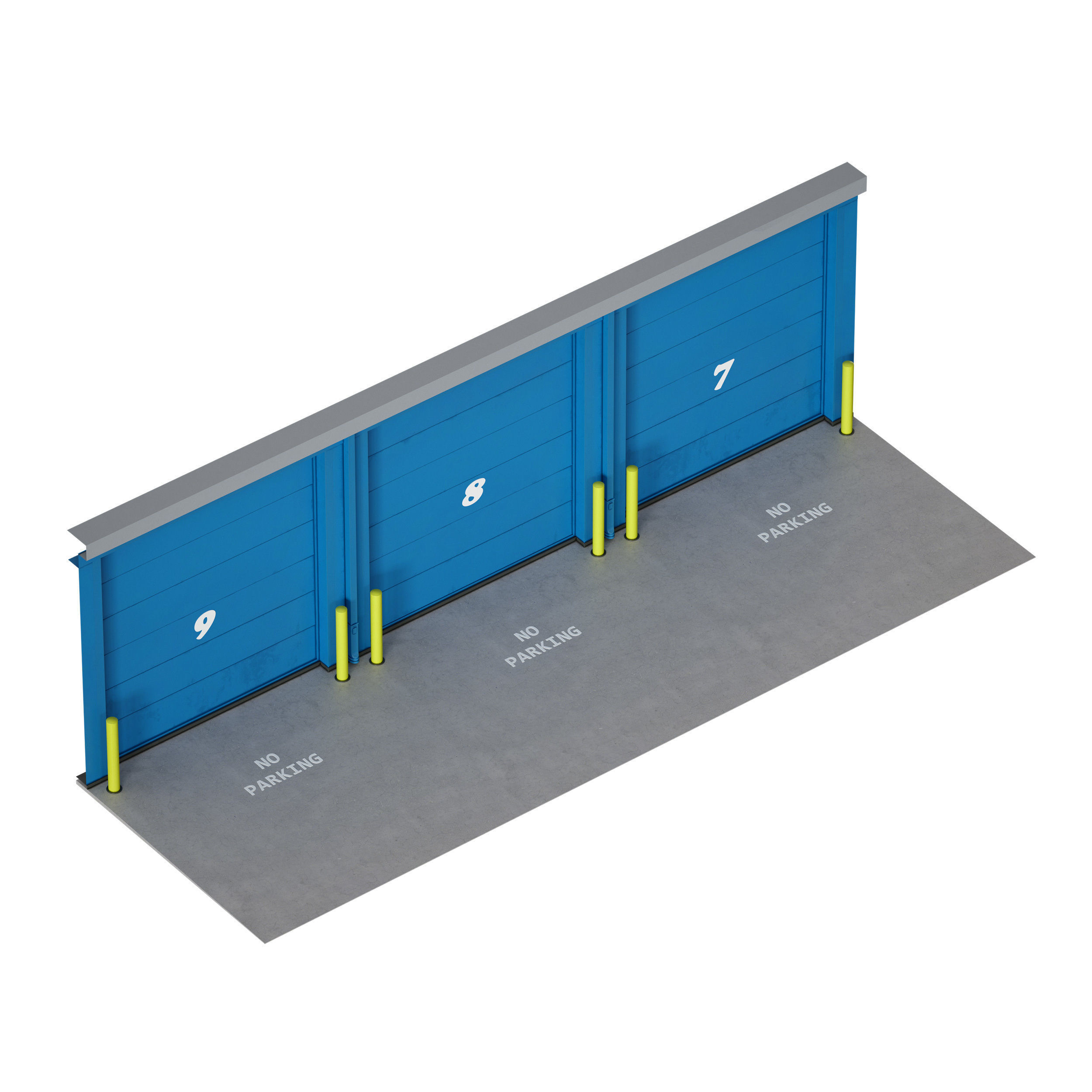 Garage doors - entrance 3D model_4