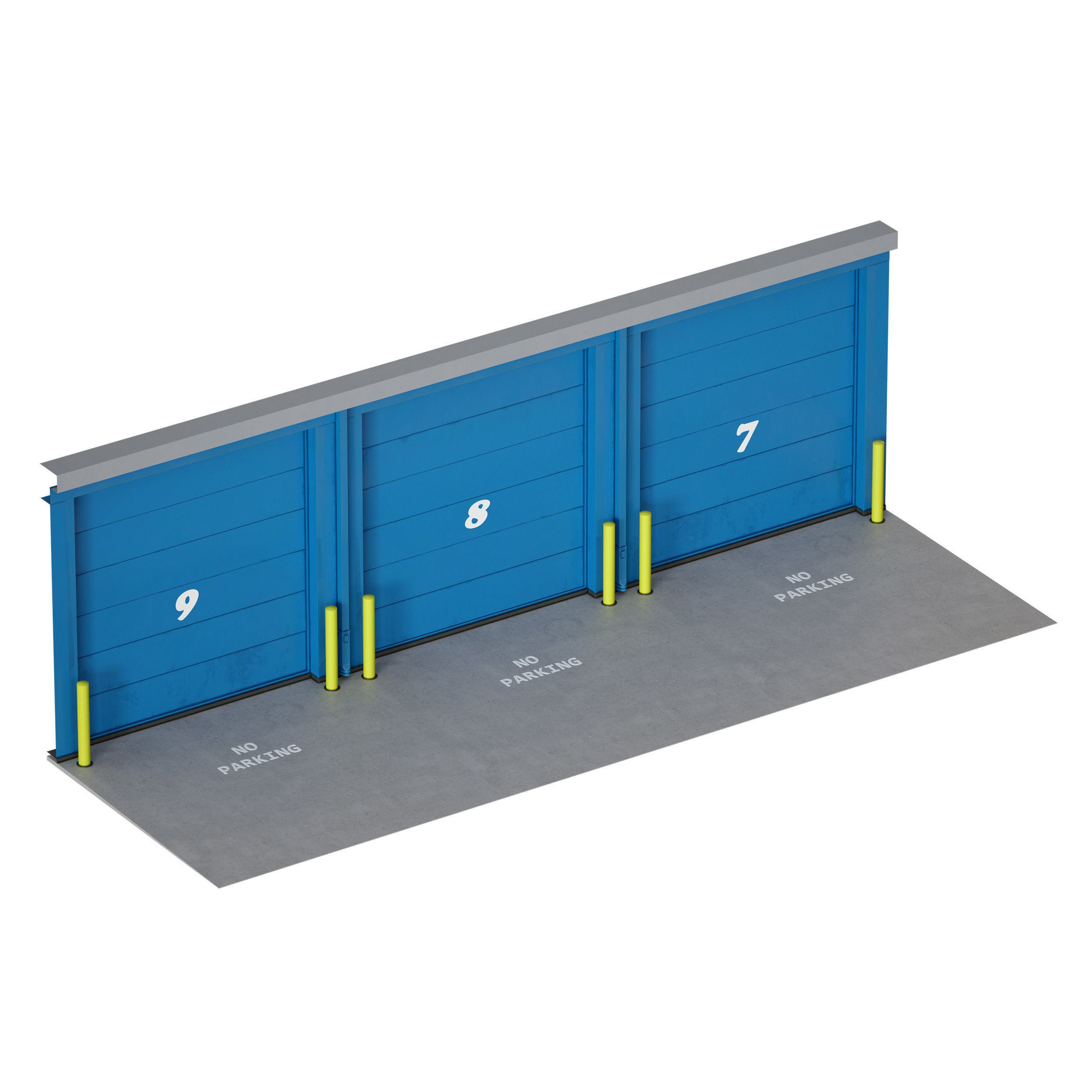 Garage doors - entrance 3D model_1