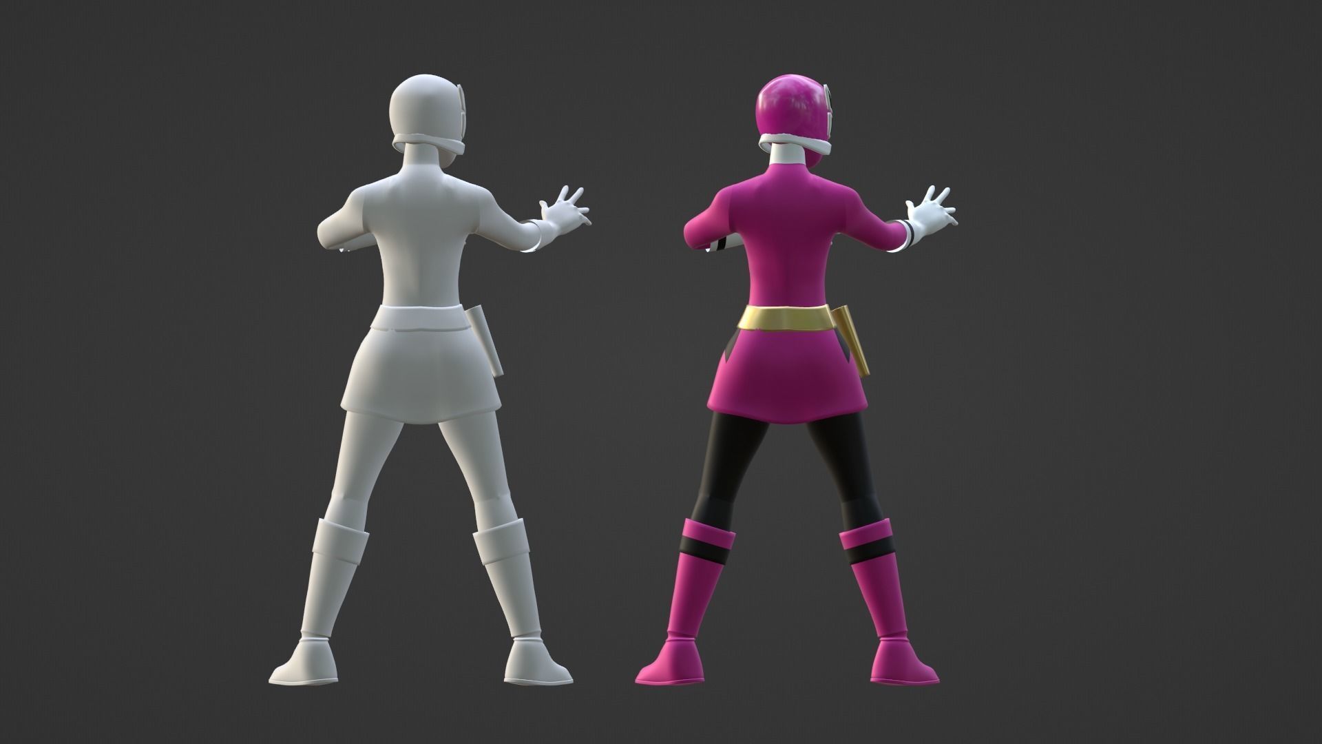 Pink Samurai Ranger - Power Rangers Samurai 3D model rigged | CGTrader