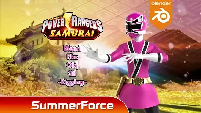 Pink Samurai Ranger - Power Rangers Samurai 3D model