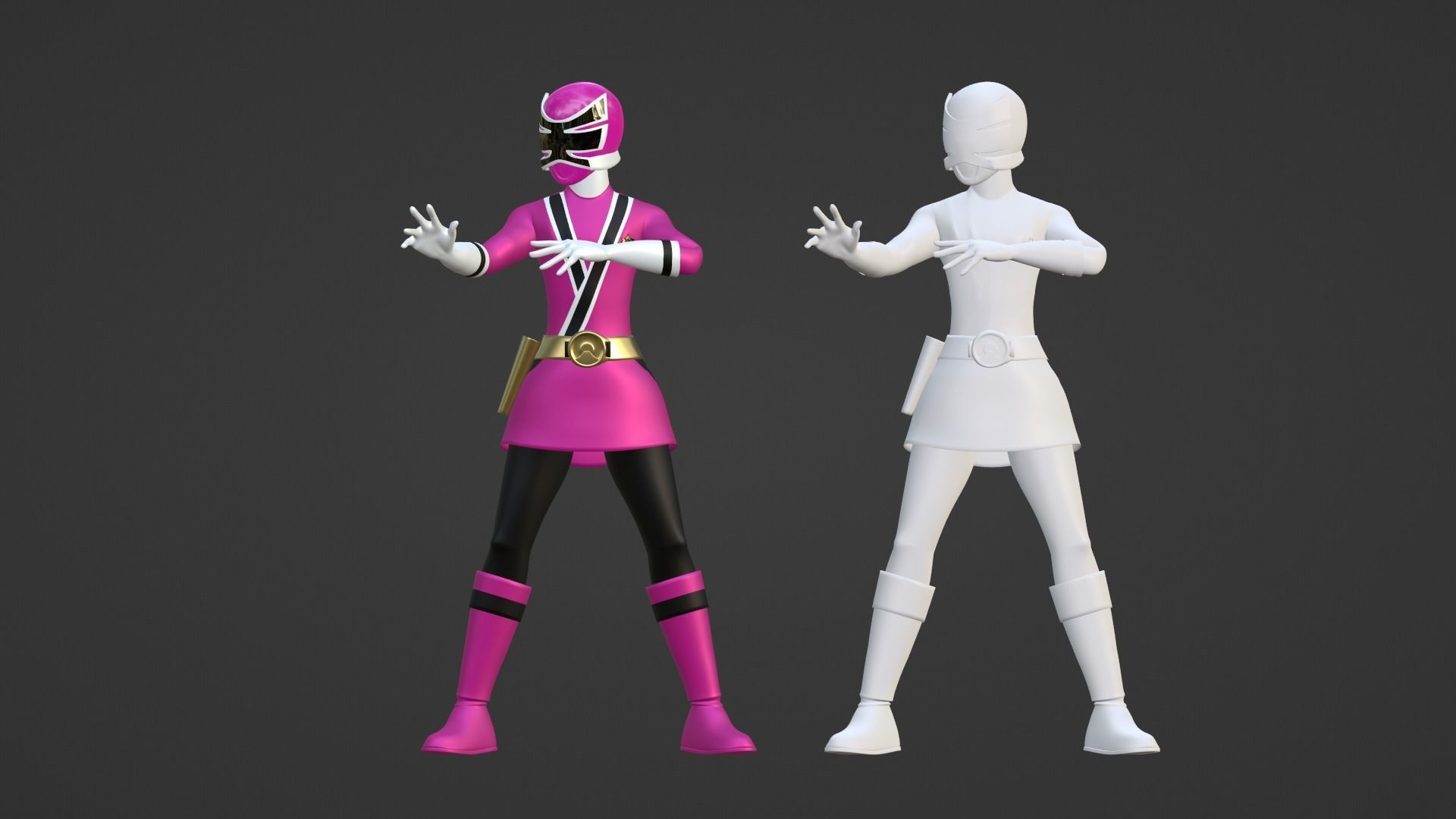 Pink Samurai Ranger - Power Rangers Samurai 3D model rigged | CGTrader