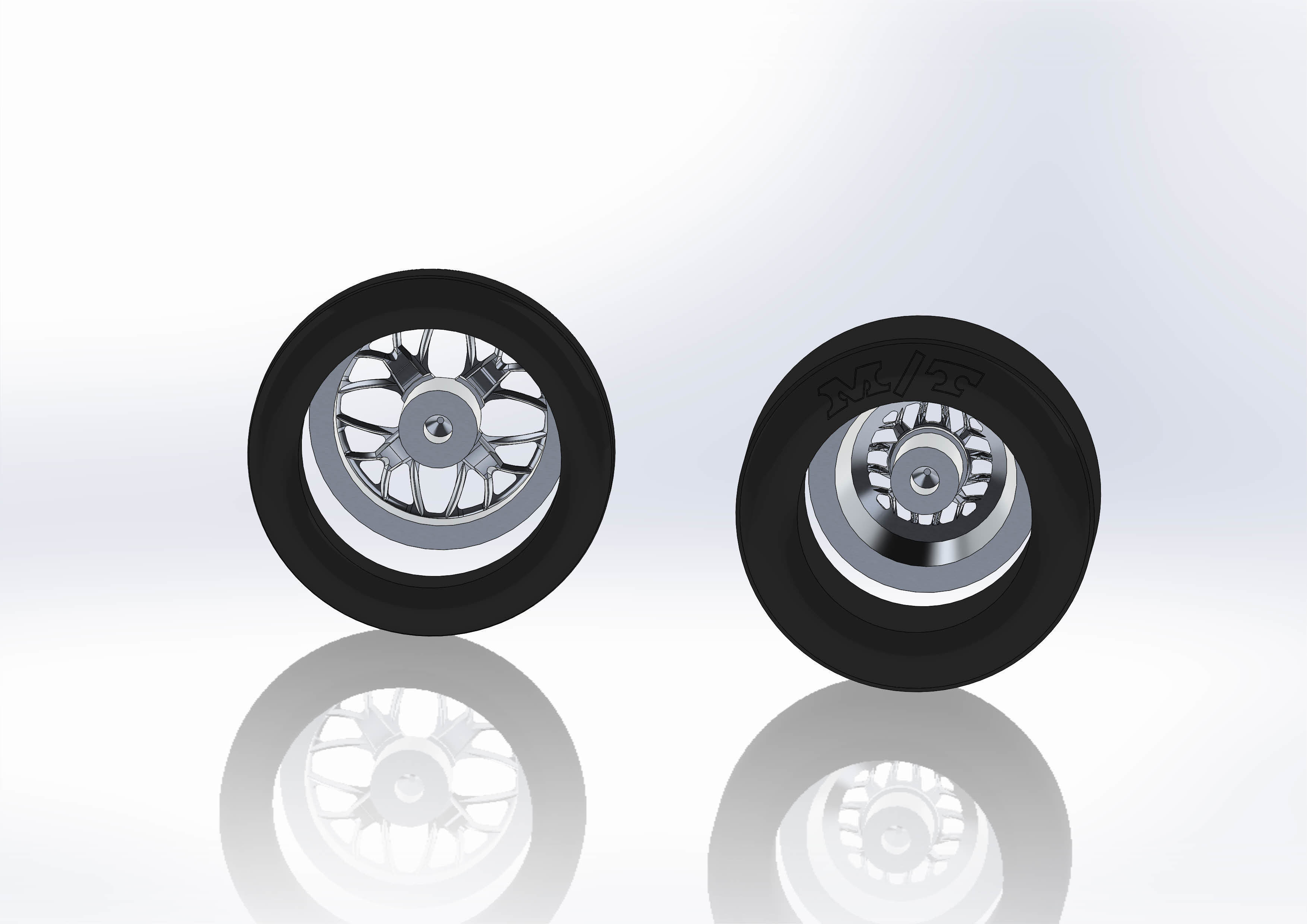 Set of wheel KEIZER Slepen for scale model of dragster 3D print model_4