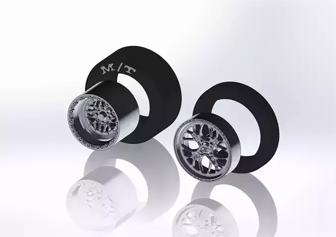 Set of wheel KEIZER Slepen for scale model of dragster