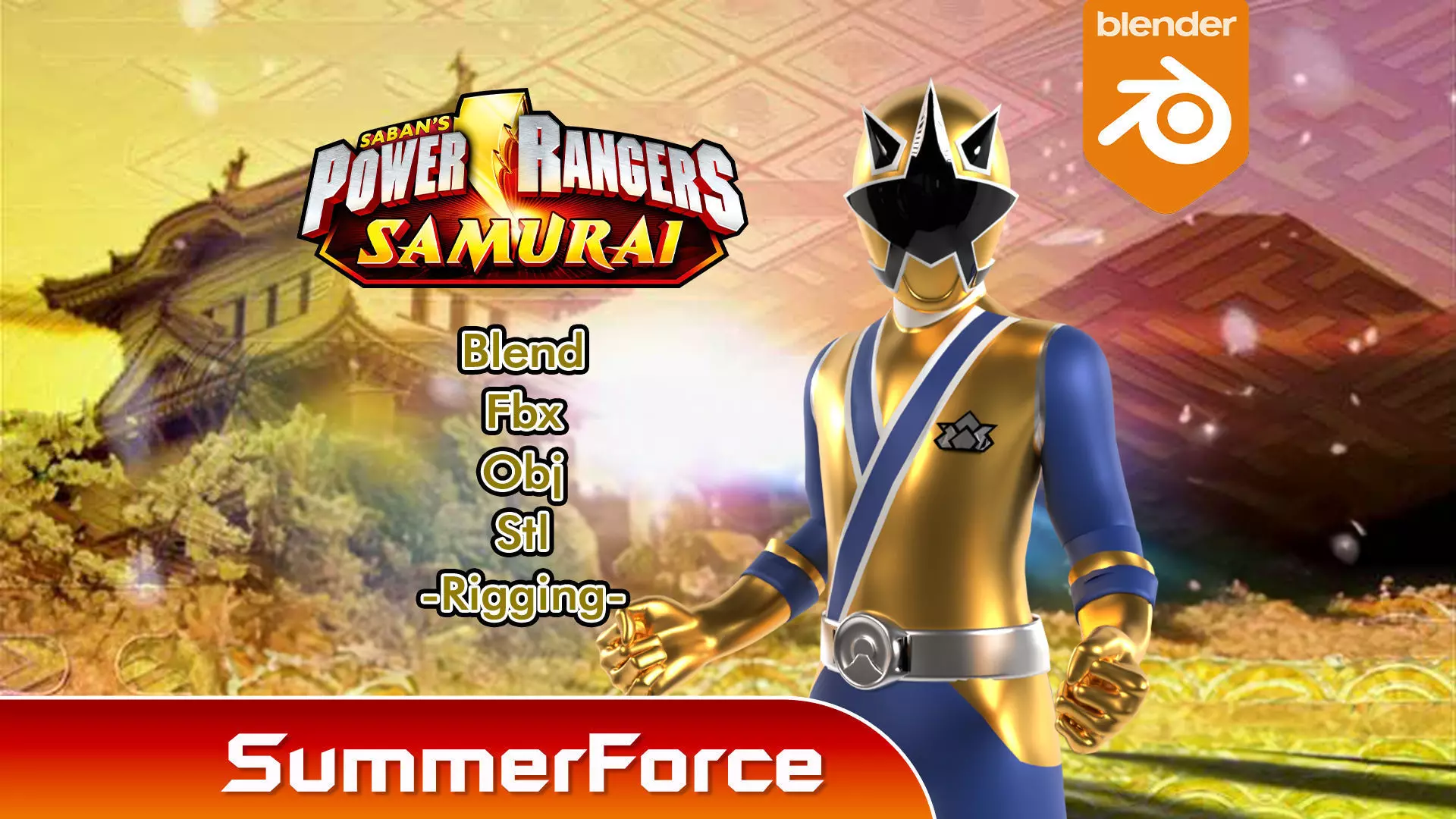 Gold Samurai Ranger - Power Rangers Samurai 3D model_0