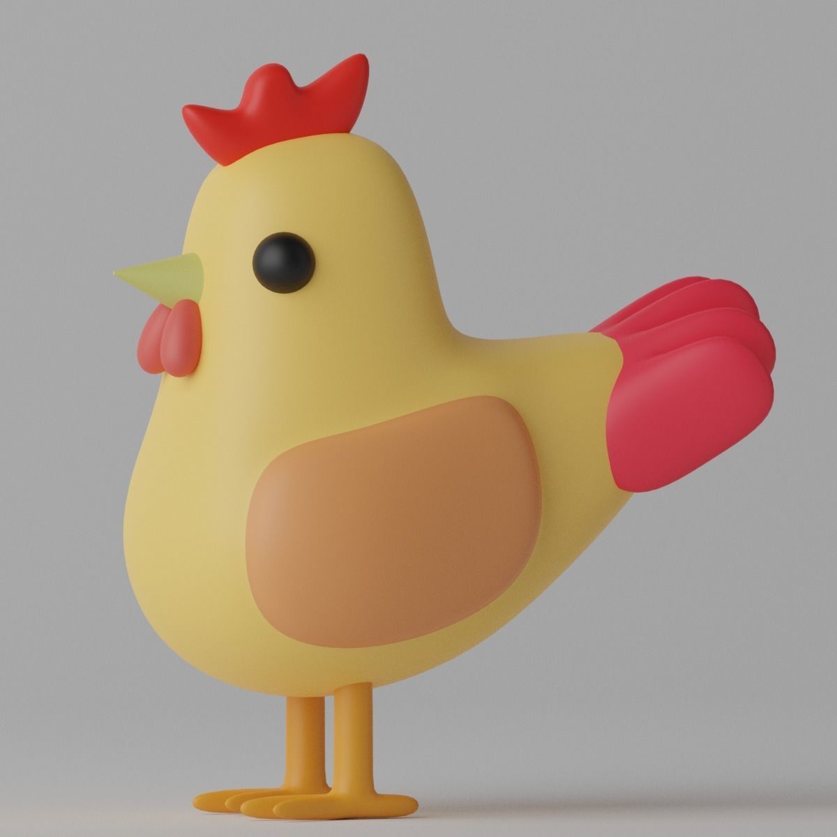 Cartoon Lovely Chicken 3D model_5
