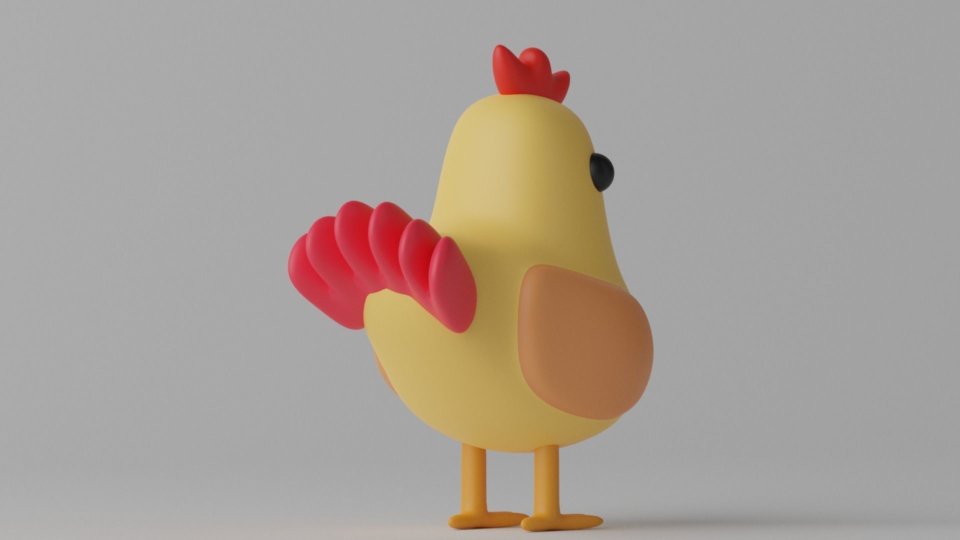 Cartoon Lovely Chicken 3D model_3