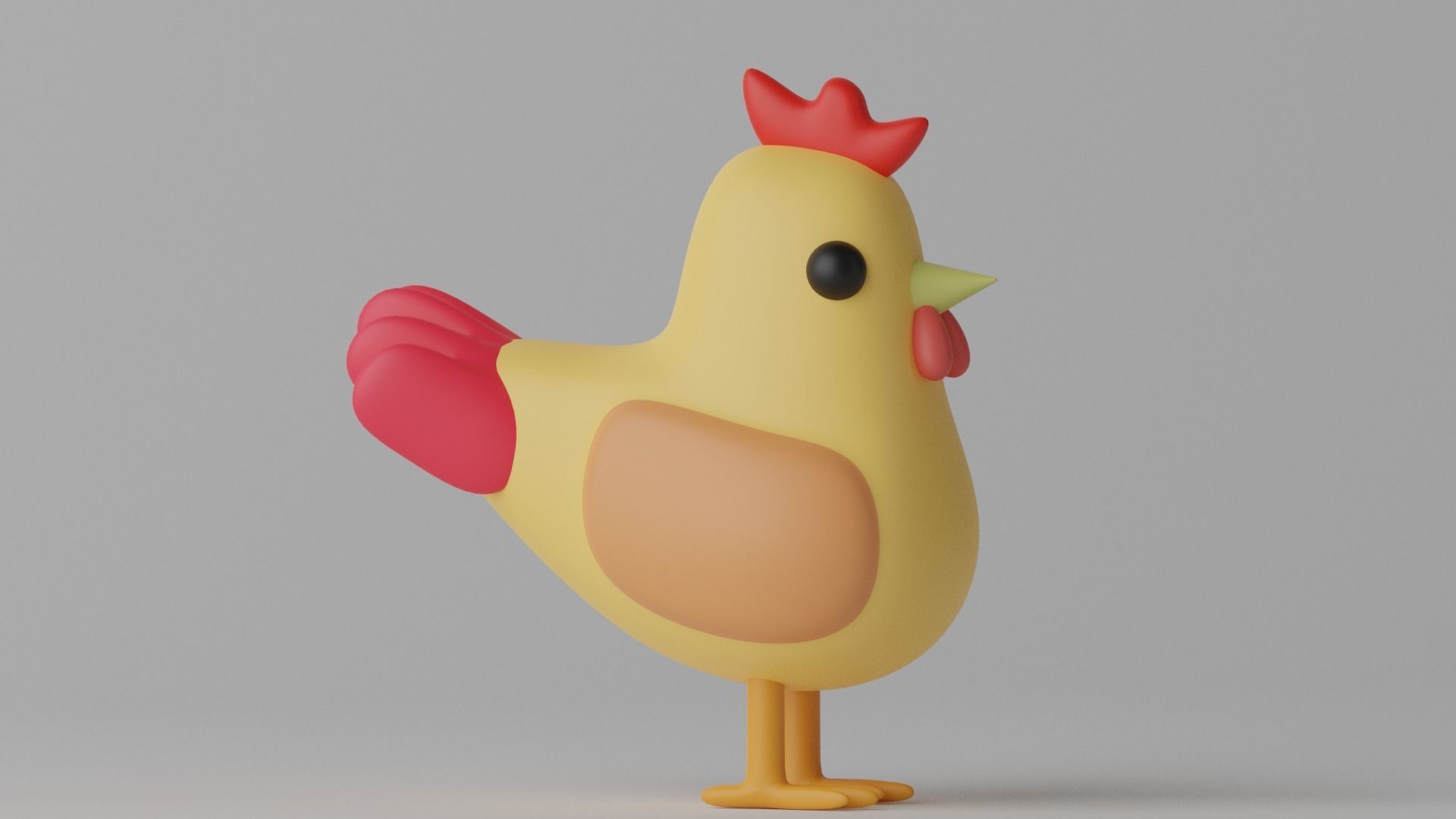 Cartoon Lovely Chicken 3D model_2