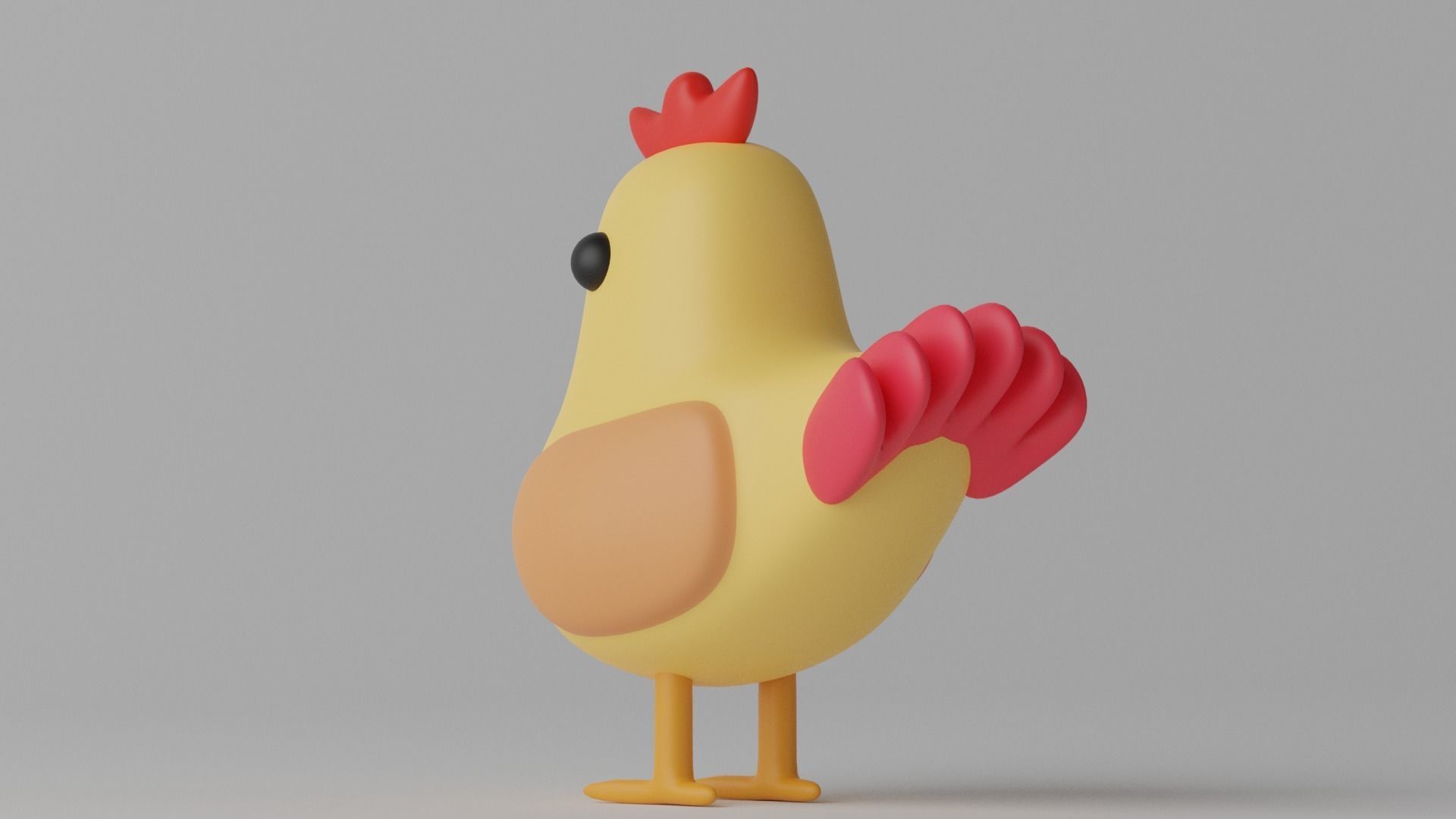 Cartoon Lovely Chicken 3D model_4