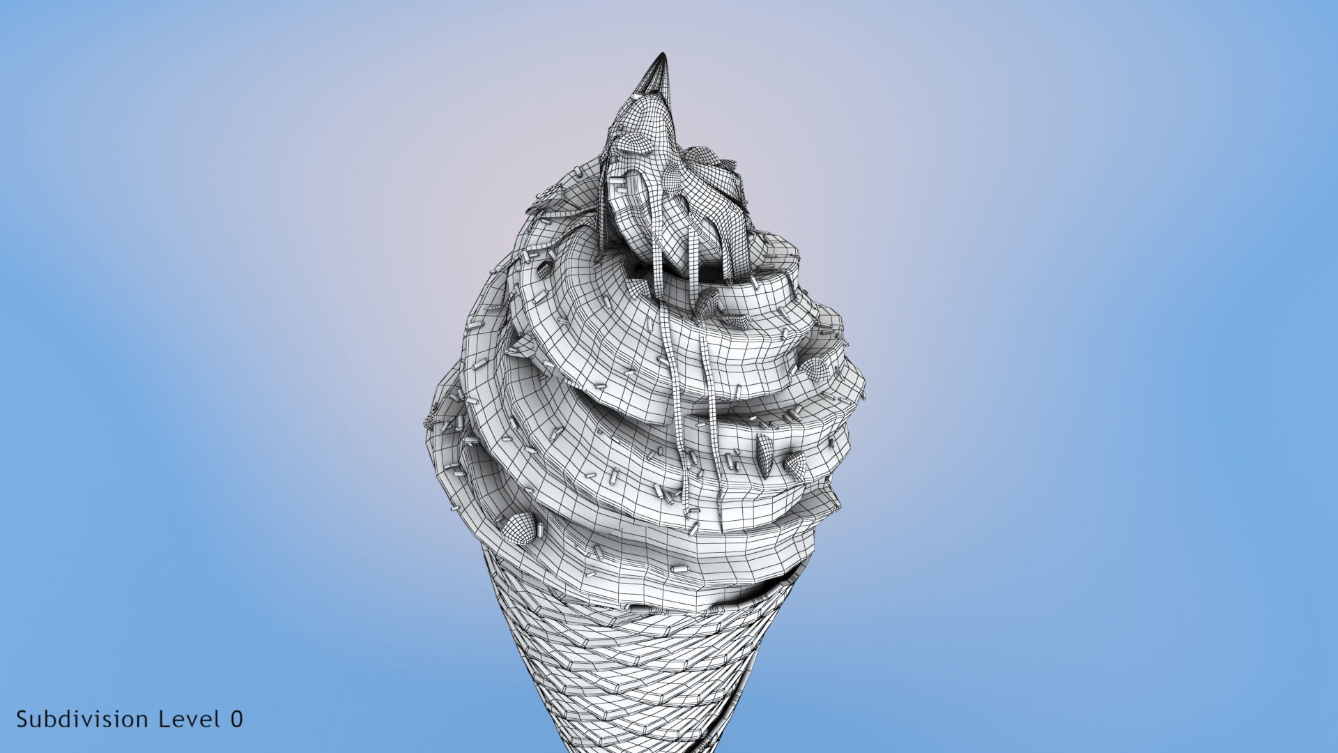 Chocolate Ice Cream Low-poly 3D model_14