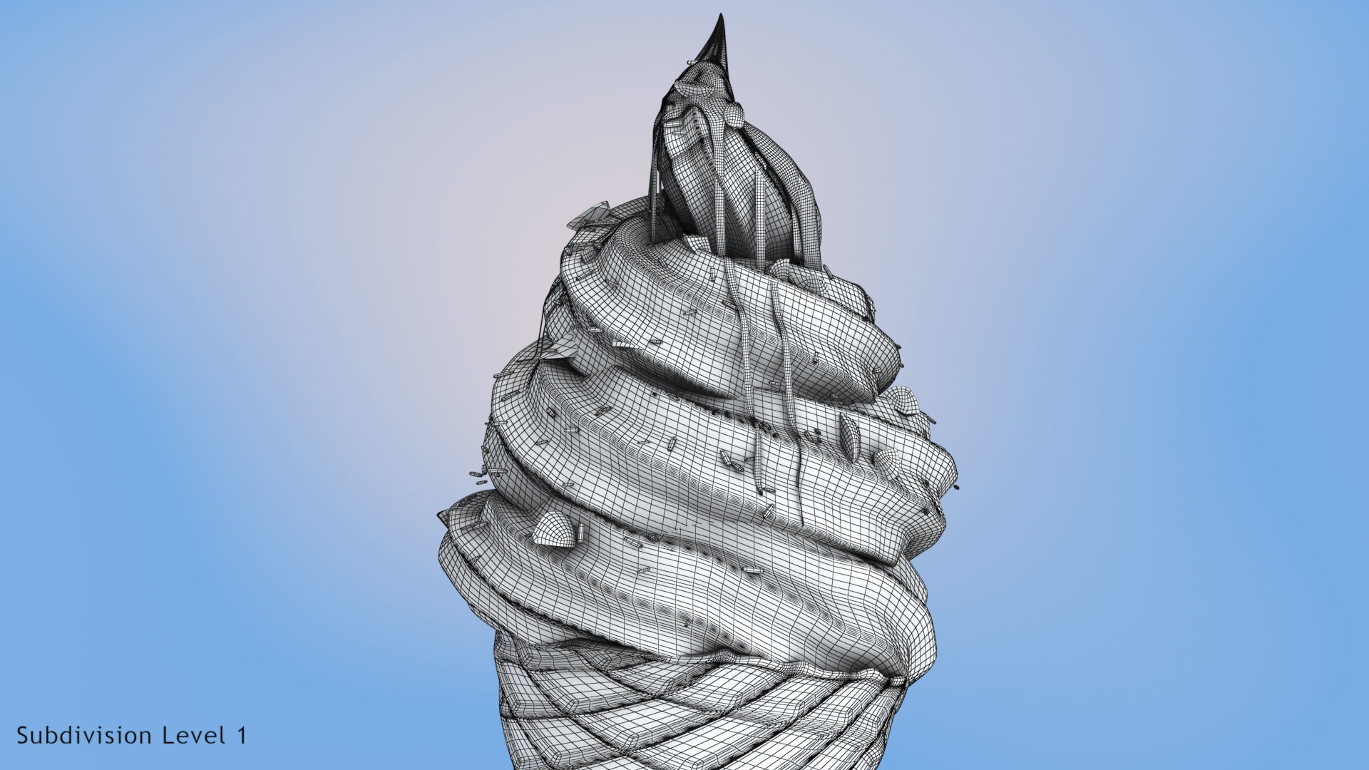 Chocolate Ice Cream Low-poly 3D model_15