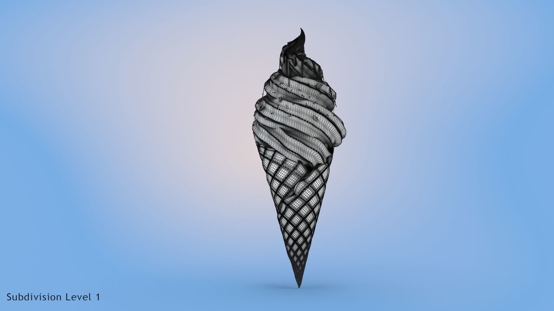 Chocolate Ice Cream Low-poly 3D model_11