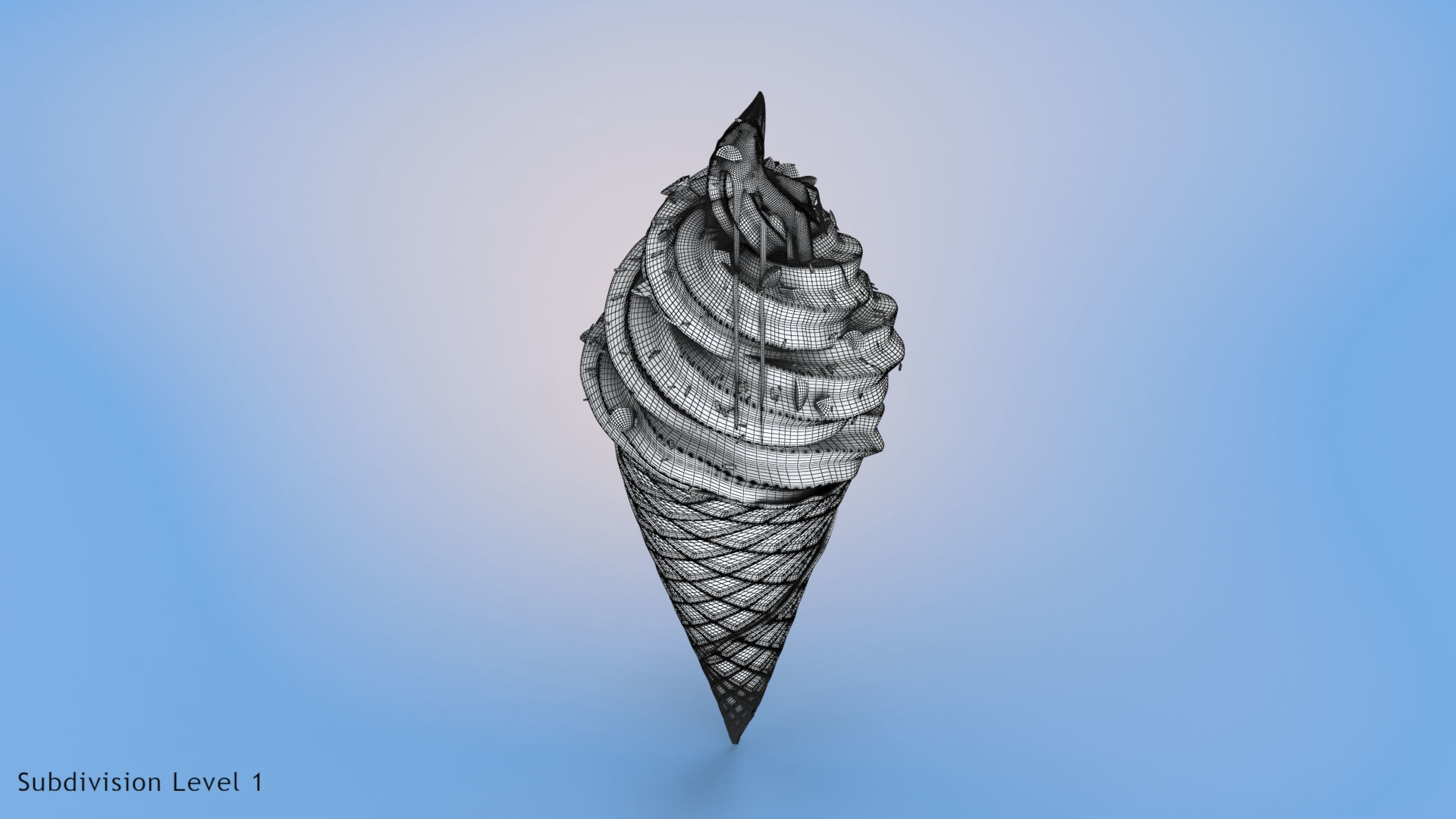 Chocolate Ice Cream Low-poly 3D model_9