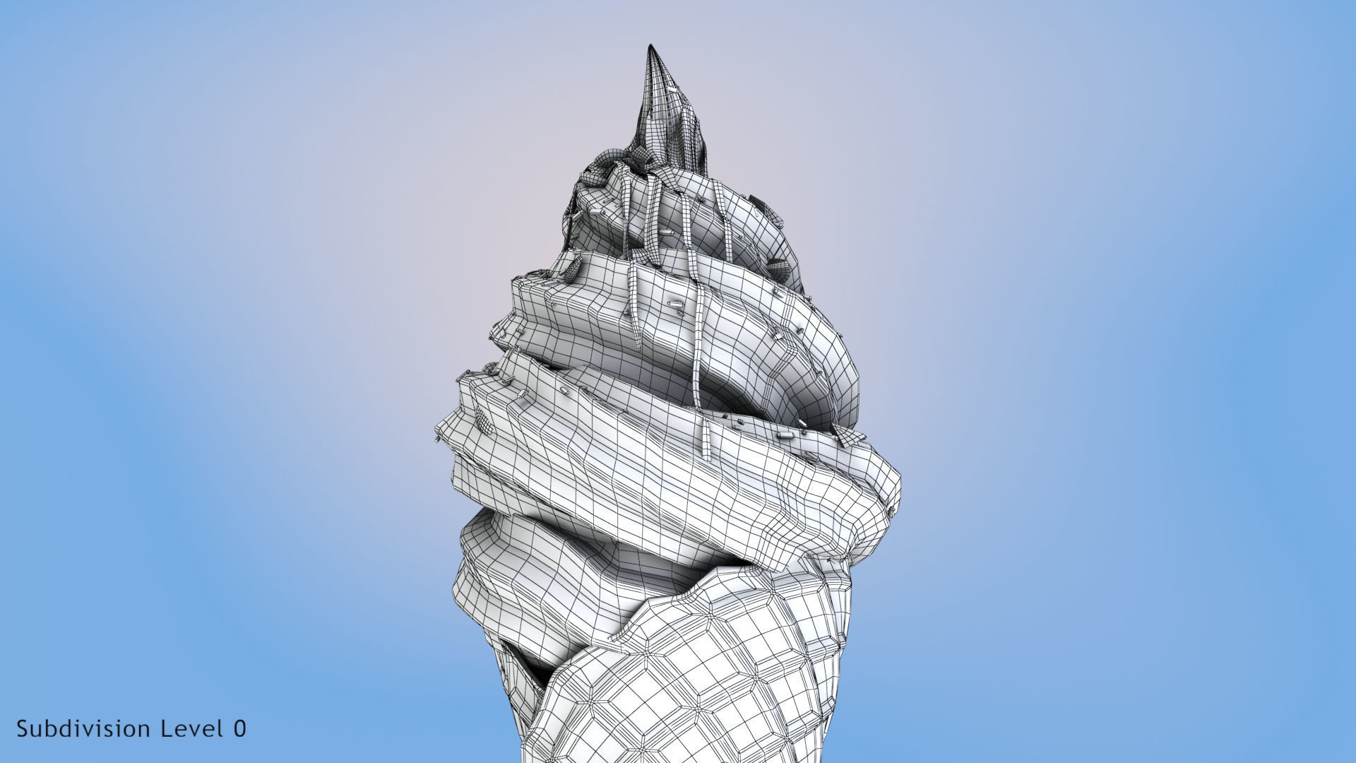 Chocolate Ice Cream Low-poly 3D model_18