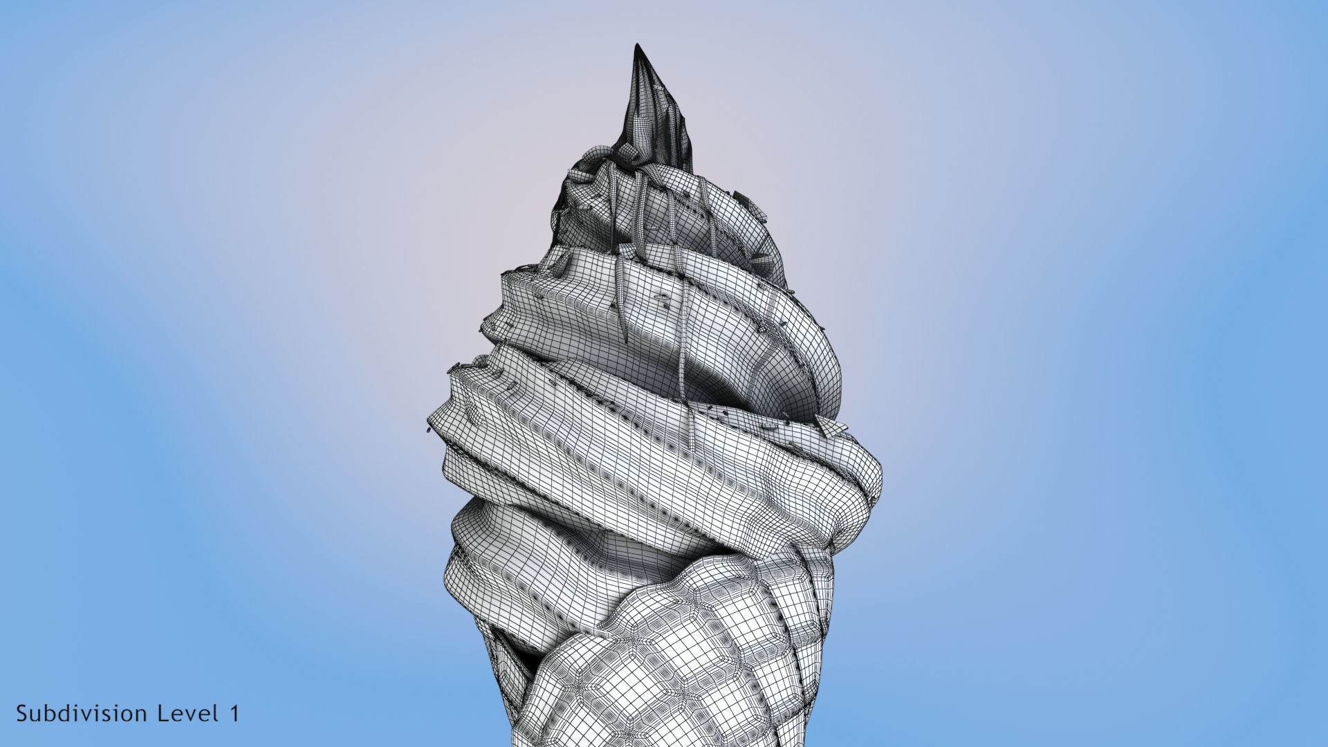 Chocolate Ice Cream Low-poly 3D model_17