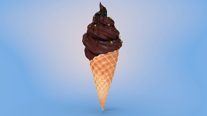 Chocolate Ice Cream Low-poly 3D model 2