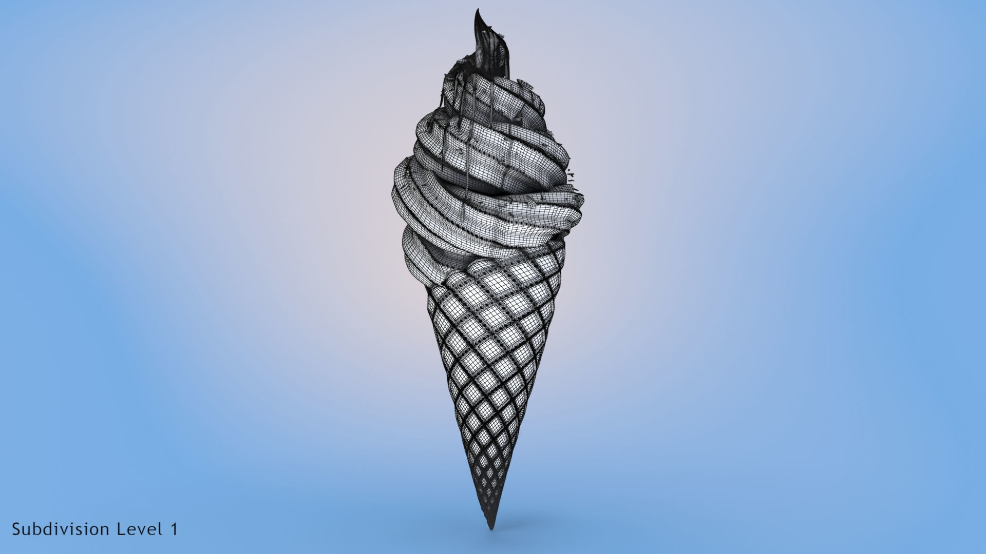 Chocolate Ice Cream Low-poly 3D model_7