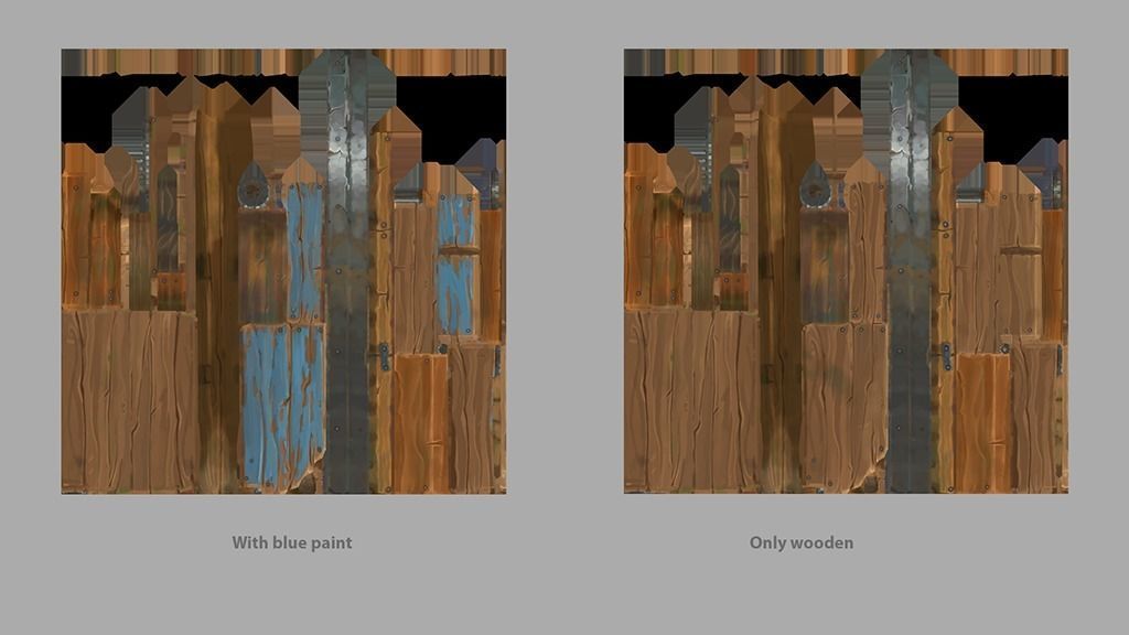 Low poly stylized wood cart with handpainted textures Low-poly 3D model_18