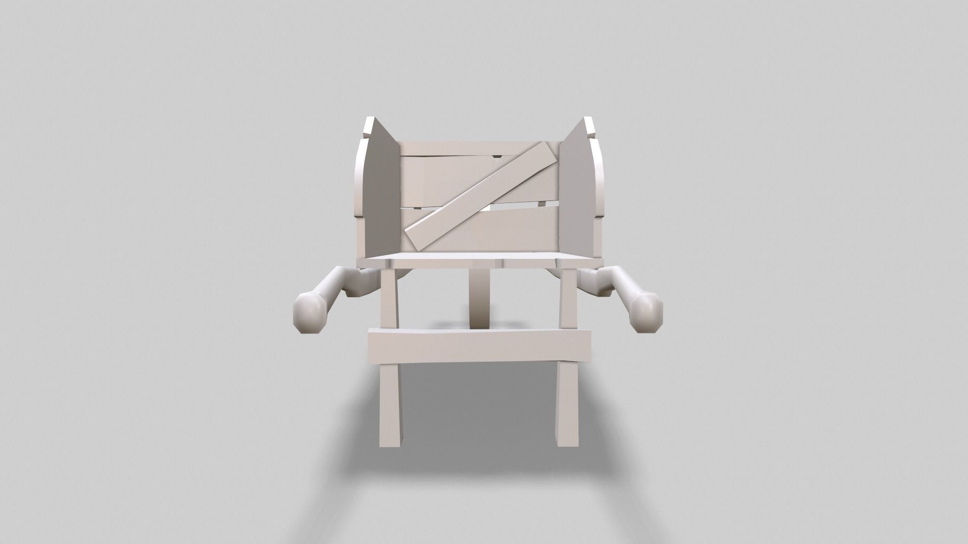 Low poly stylized wood cart with handpainted textures Low-poly 3D model_16