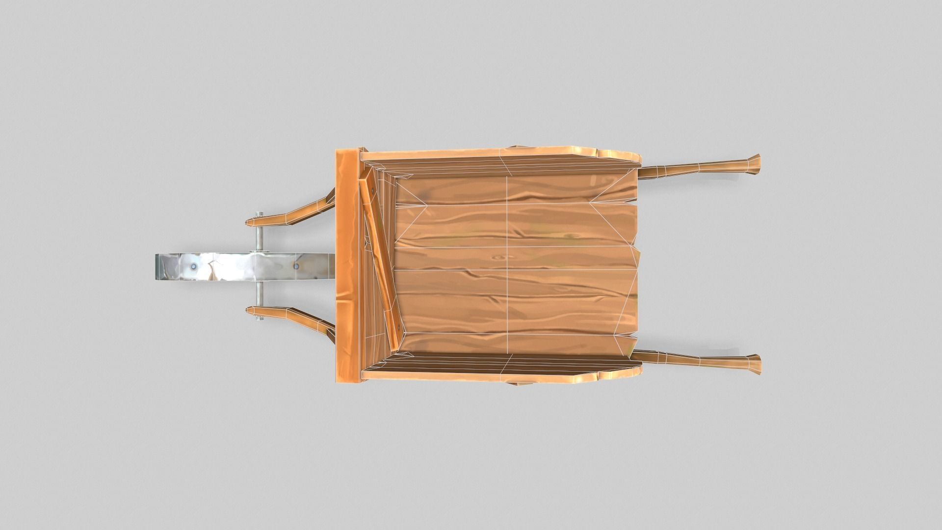 Low poly stylized wood cart with handpainted textures Low-poly 3D model_9