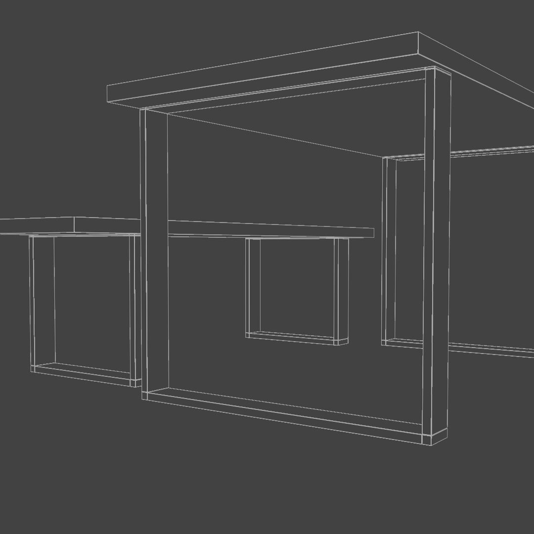 Colection of dining tables with bench 3D model_16