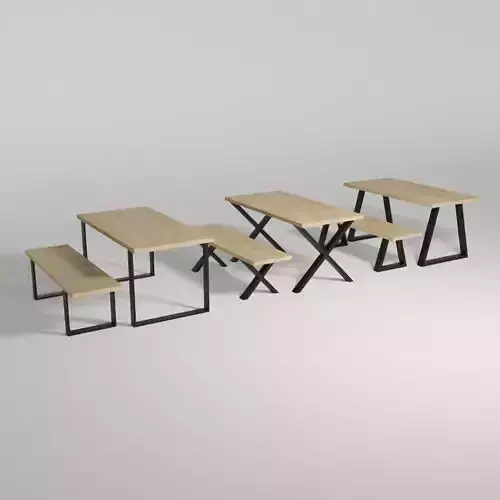 Colection of dining tables with bench