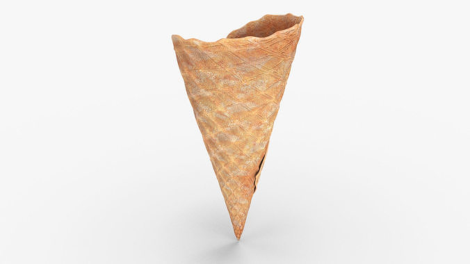 Ice cream Waffle Cone Low-poly 3D model 2