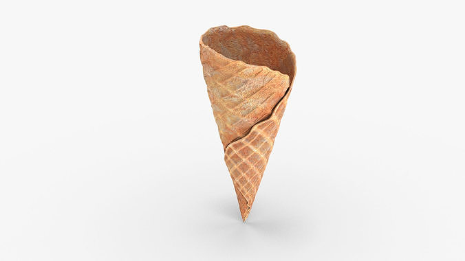 Ice cream Waffle Cone Low-poly 3D model 7